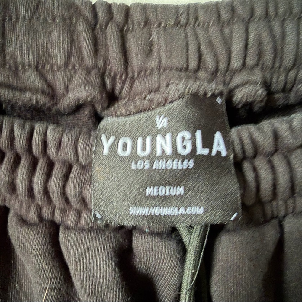 YoungLA Black Elastic Drawstring Jogger Sweatpants Men’s Size Medium - Picture 5 of 5